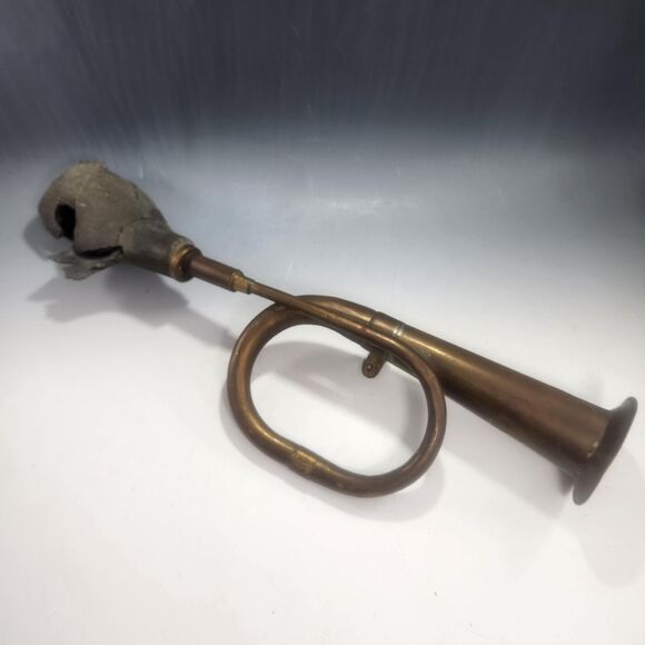 Brass Auto Car Bulb Horn w Mounts Single Twist Trumpet VTG Star Mark Pakistan - Picture 4 of 10